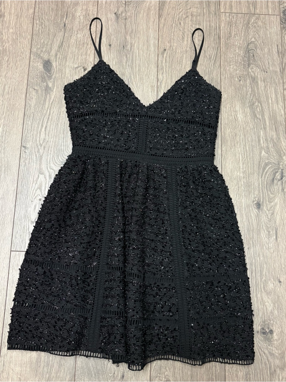 NBD revolve black mini dress sparkly small